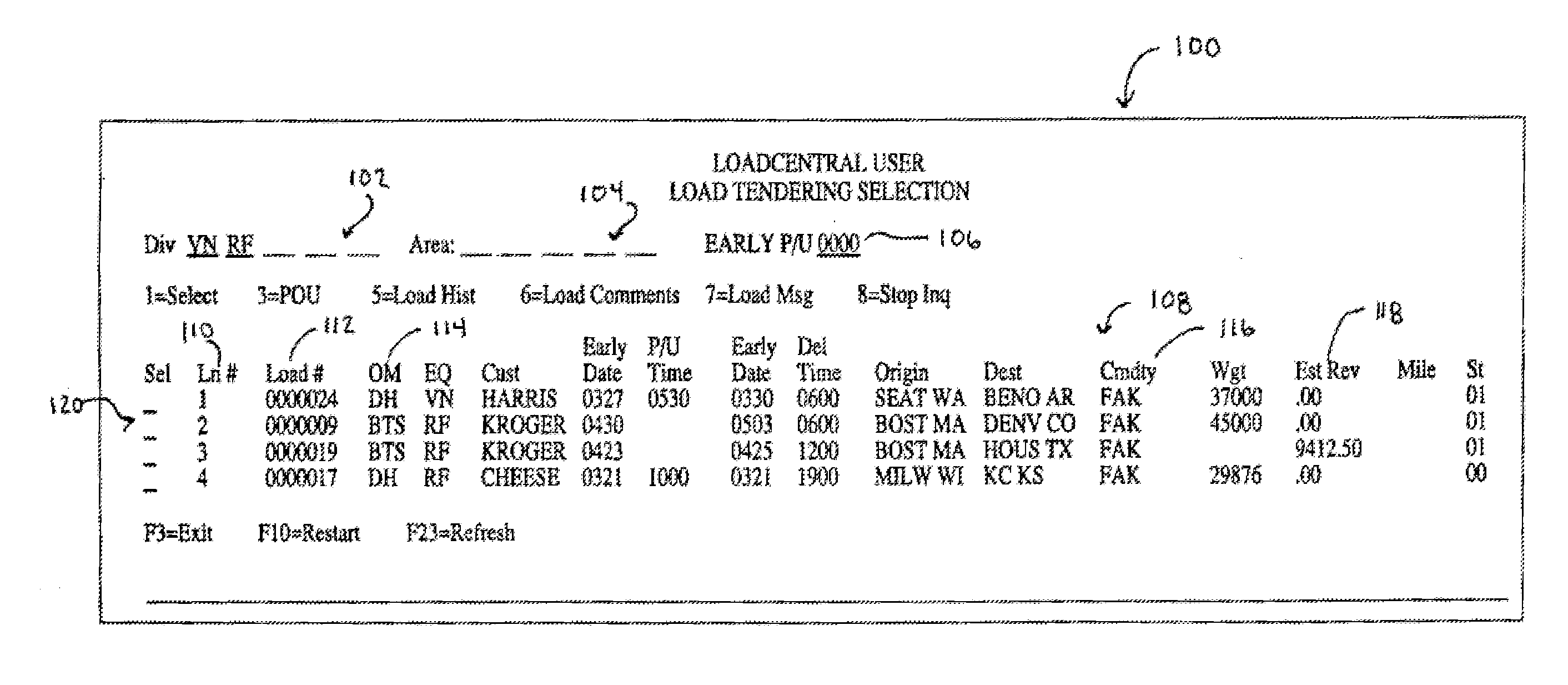 Method and system for matching and monitoring freight loads