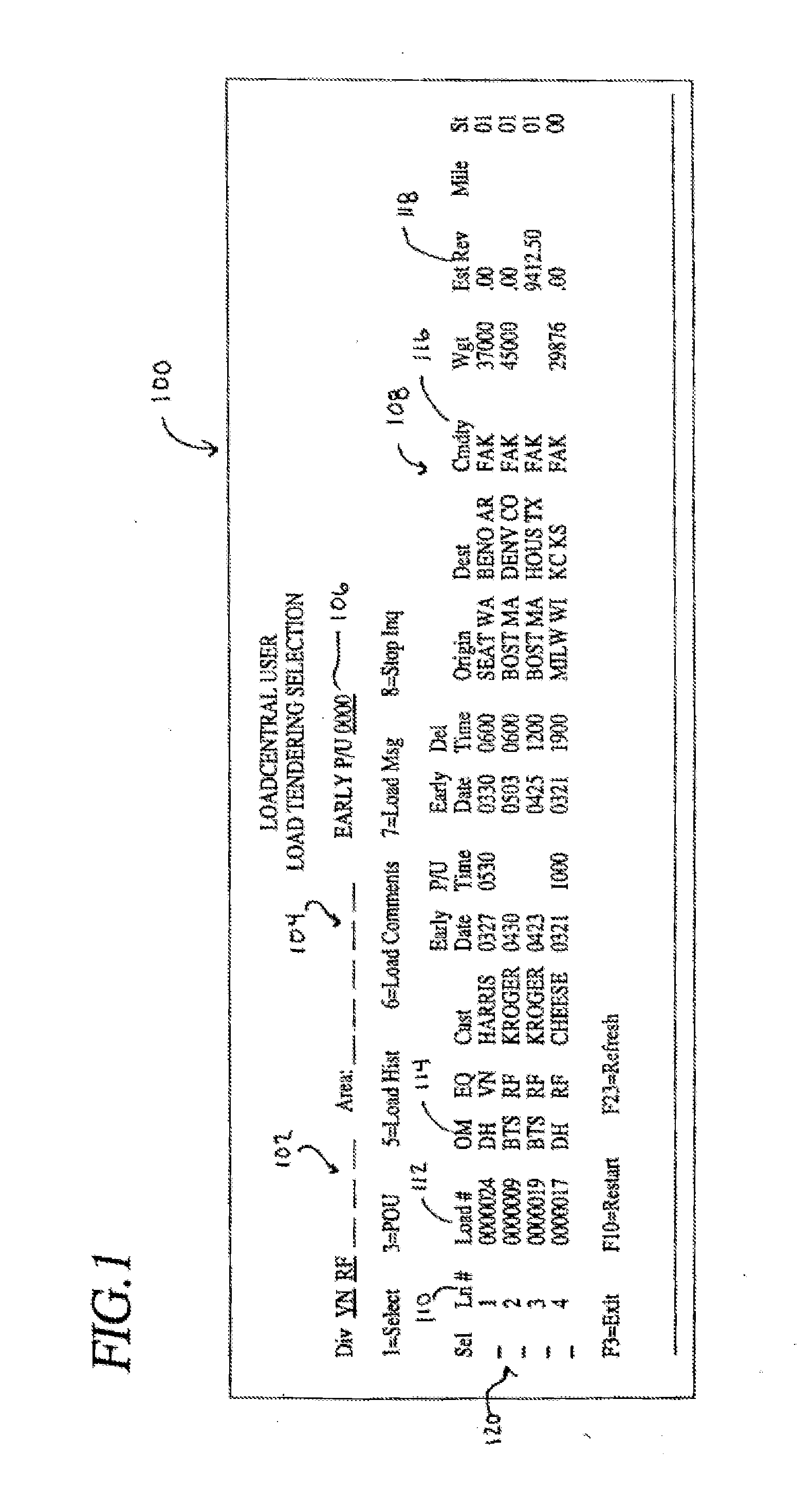 Method and system for matching and monitoring freight loads