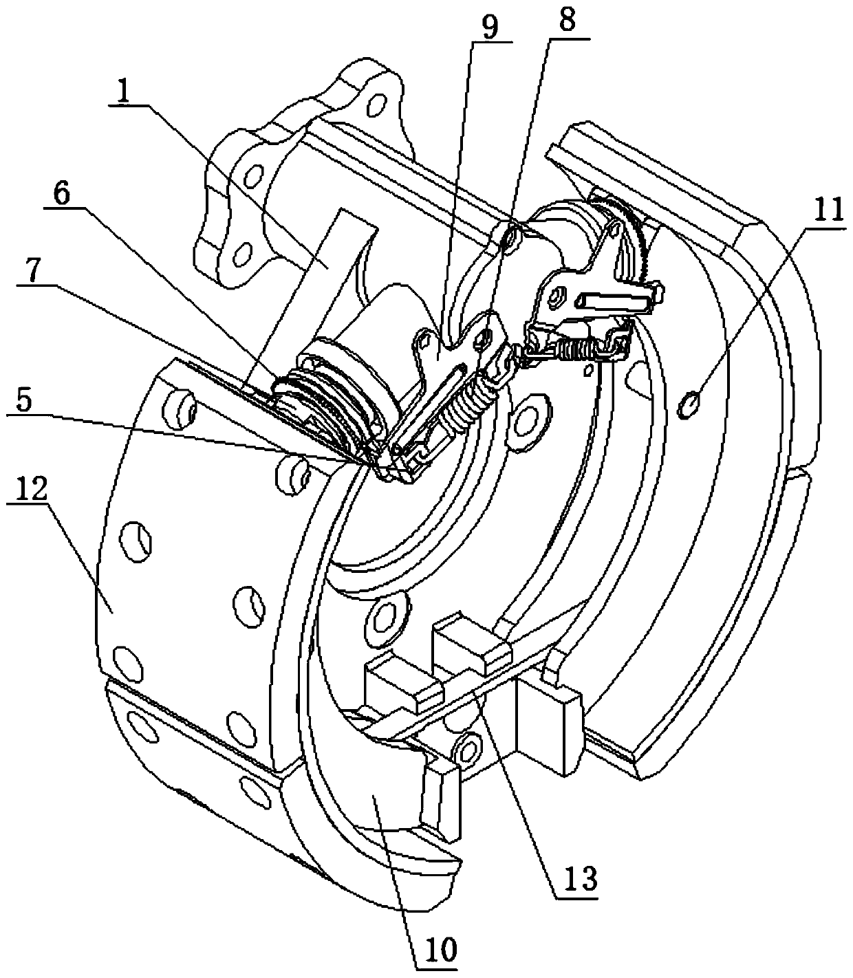 Self-adjusting type crank drum type brake