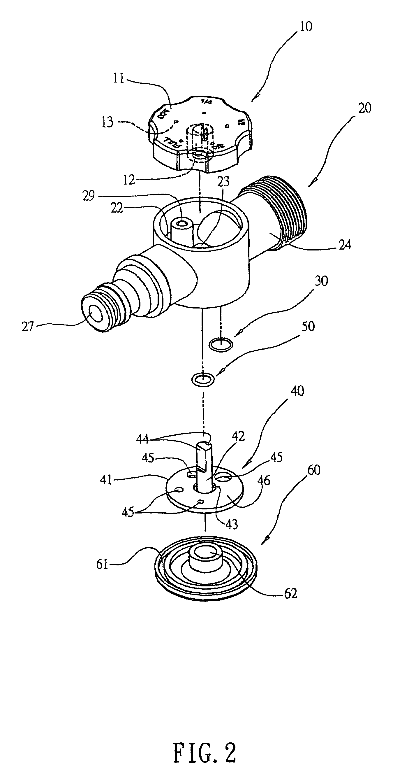 Flow control valve for gardening pipe