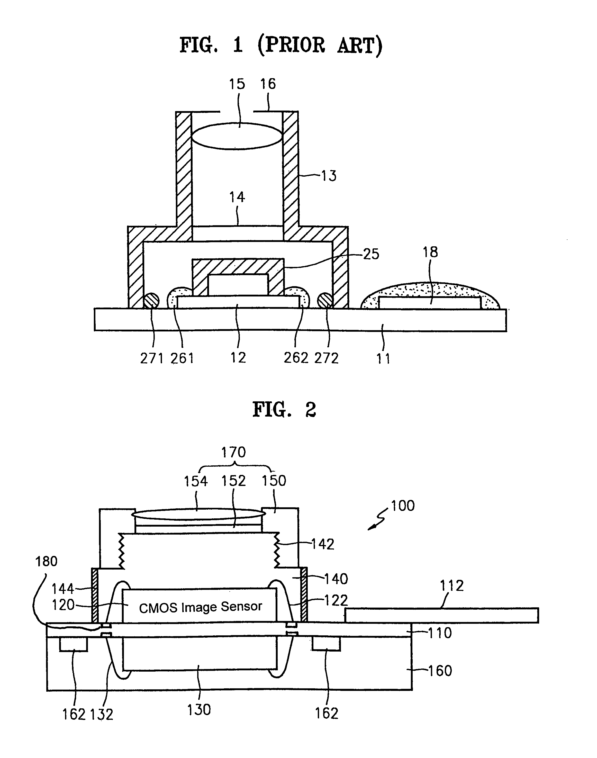 CMOS type image sensor module having transparent polymeric encapsulation material