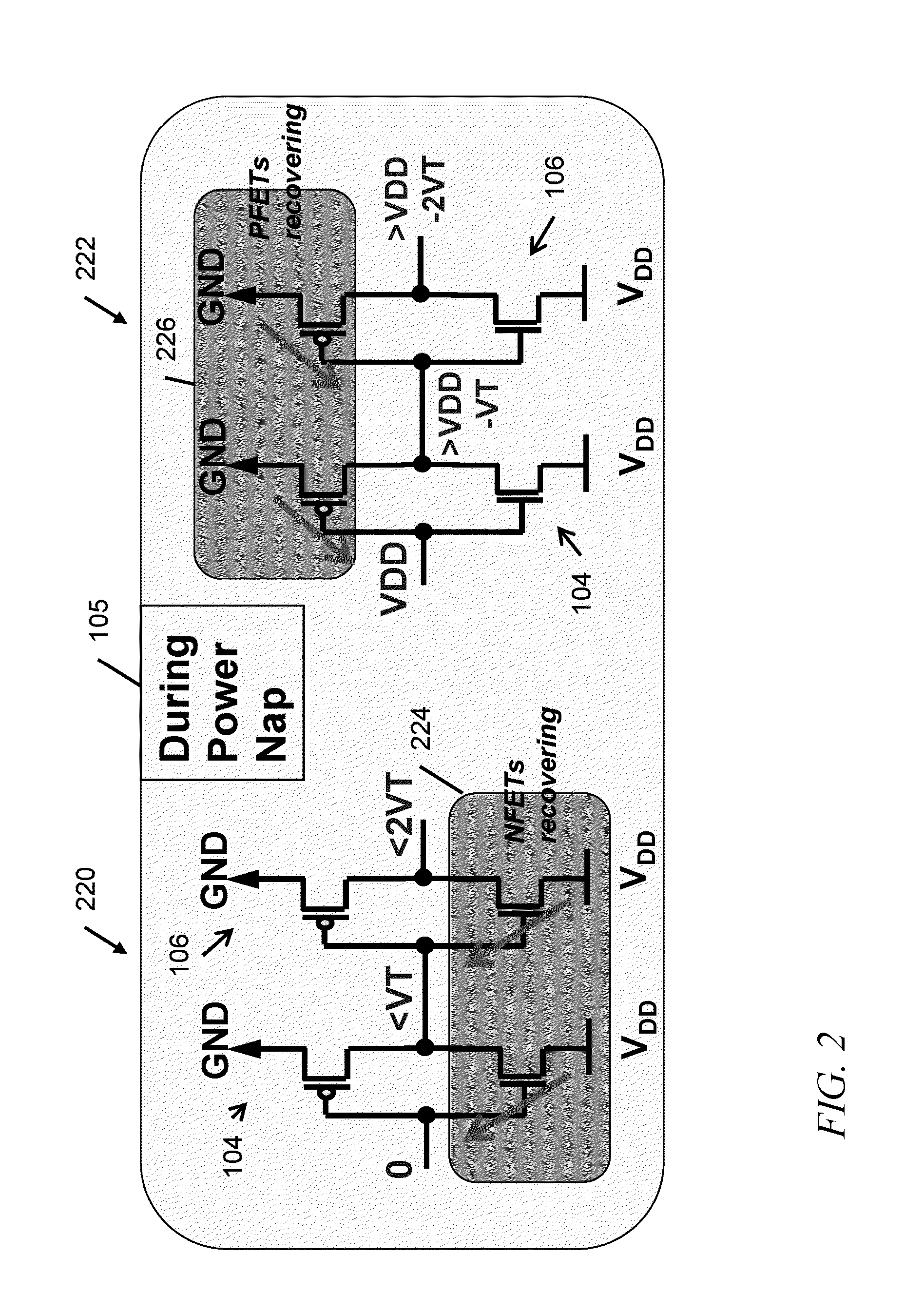 Power napping technique for accelerated negative bias temperature instability (NBTI) and/or positive bias temperature instability (PBTI) recovery