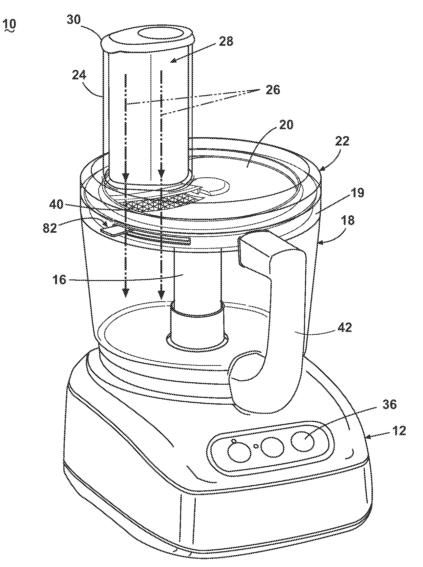 Food processor with dicing tool