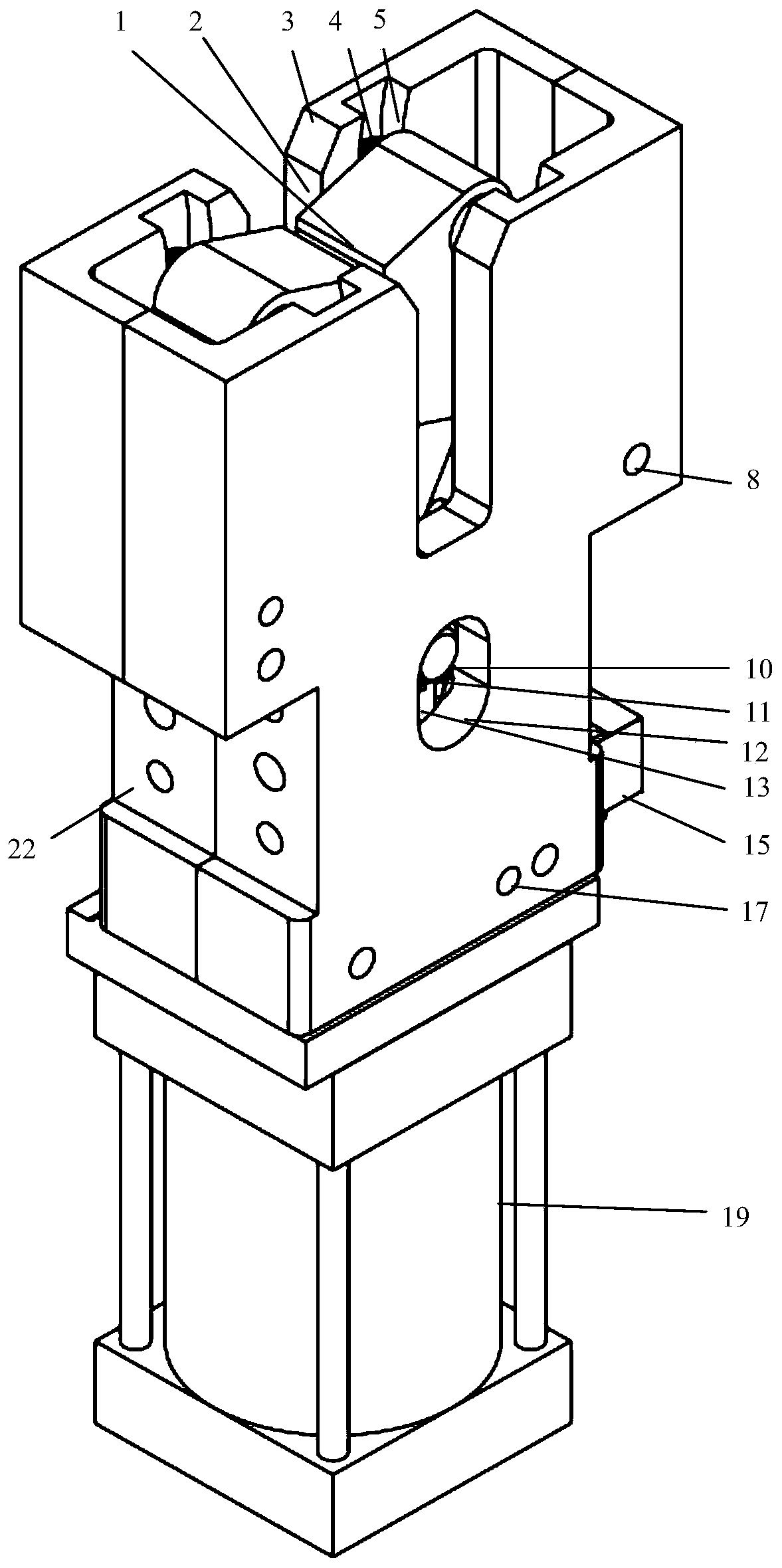 A chute-type robot gripper for shearing