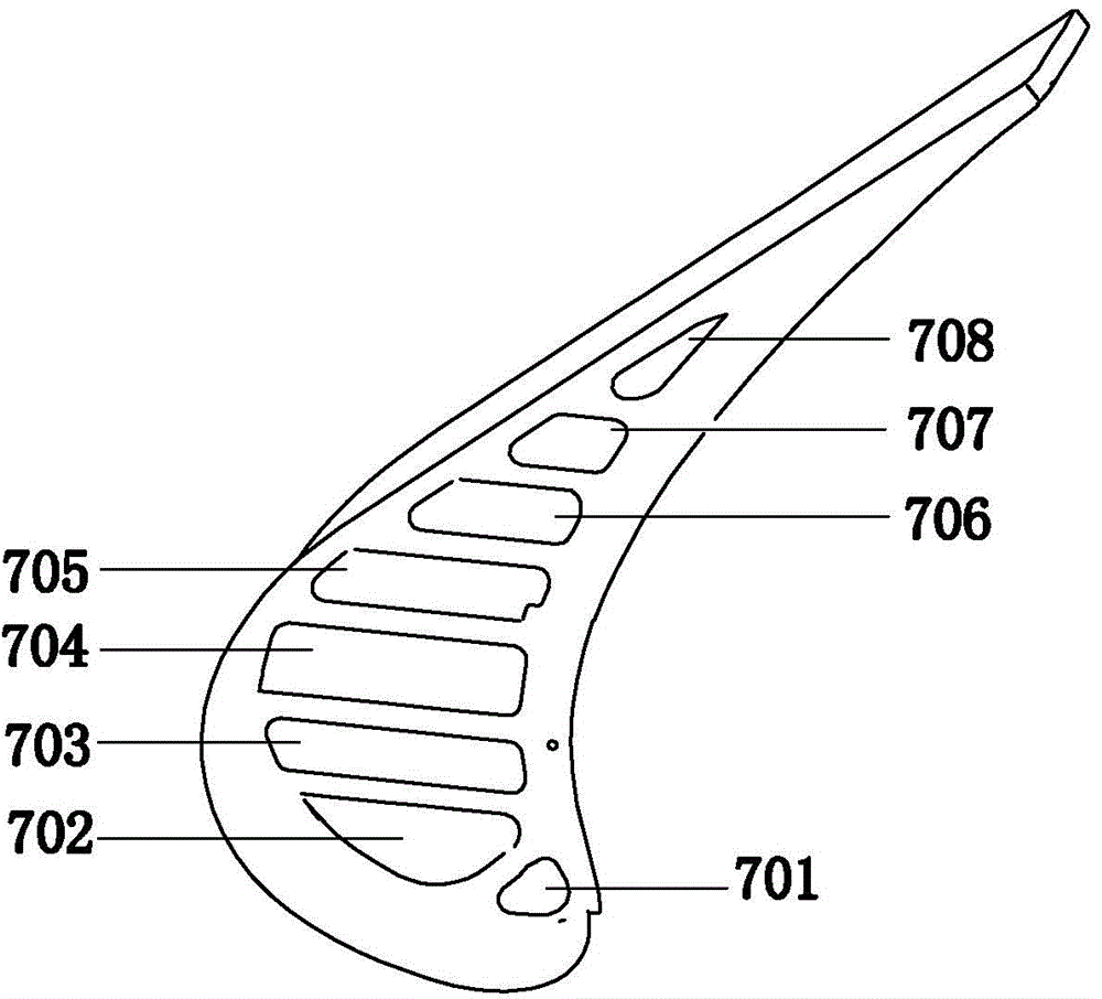 Radiographic inspection positioning device for large-curvature hollow blades