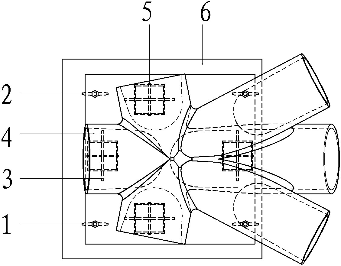 Movable copying positioning frame of steel structure complex joint