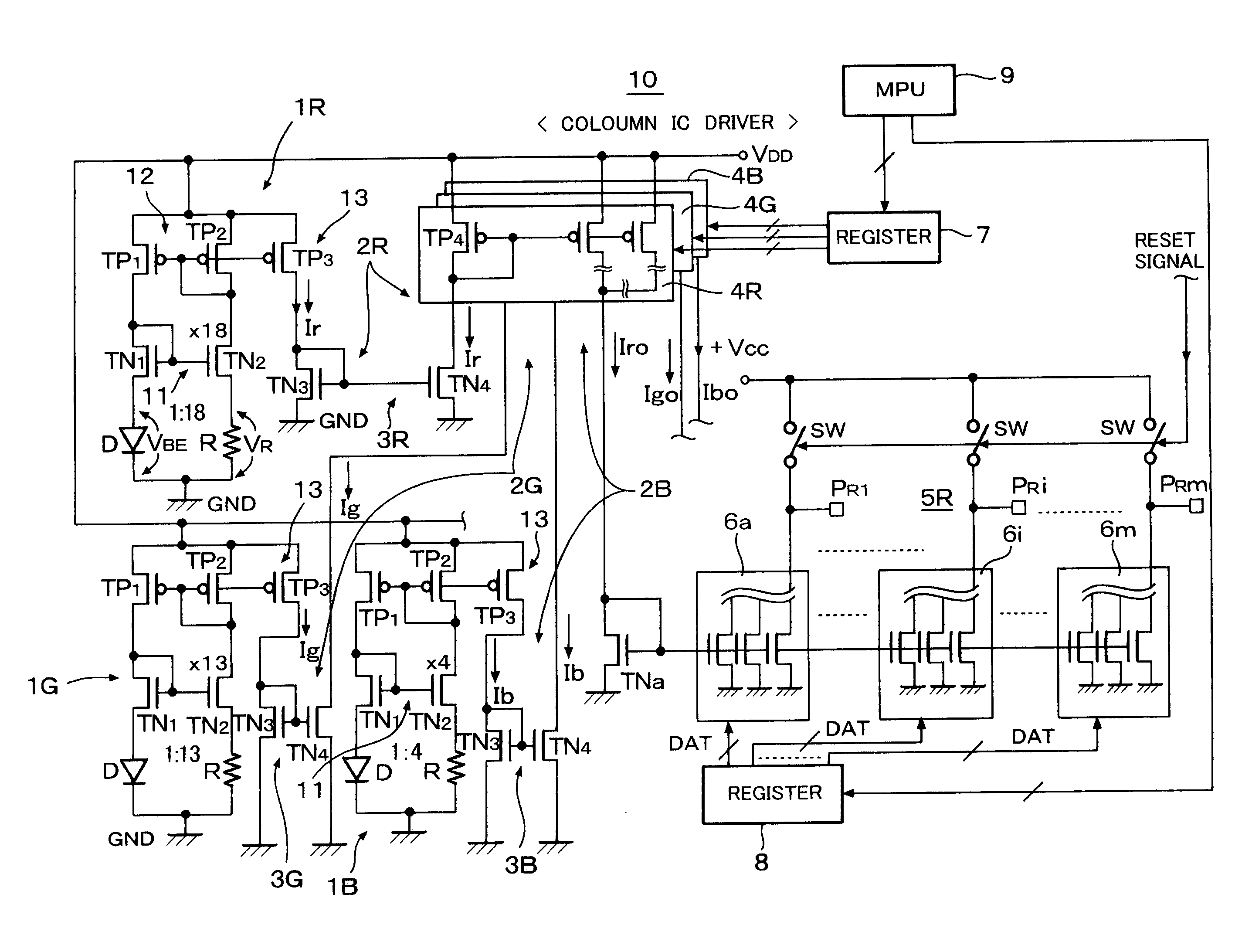 Reference current generator circuit of organic EL drive circuit, organic EL drive circuit and organic EL display device