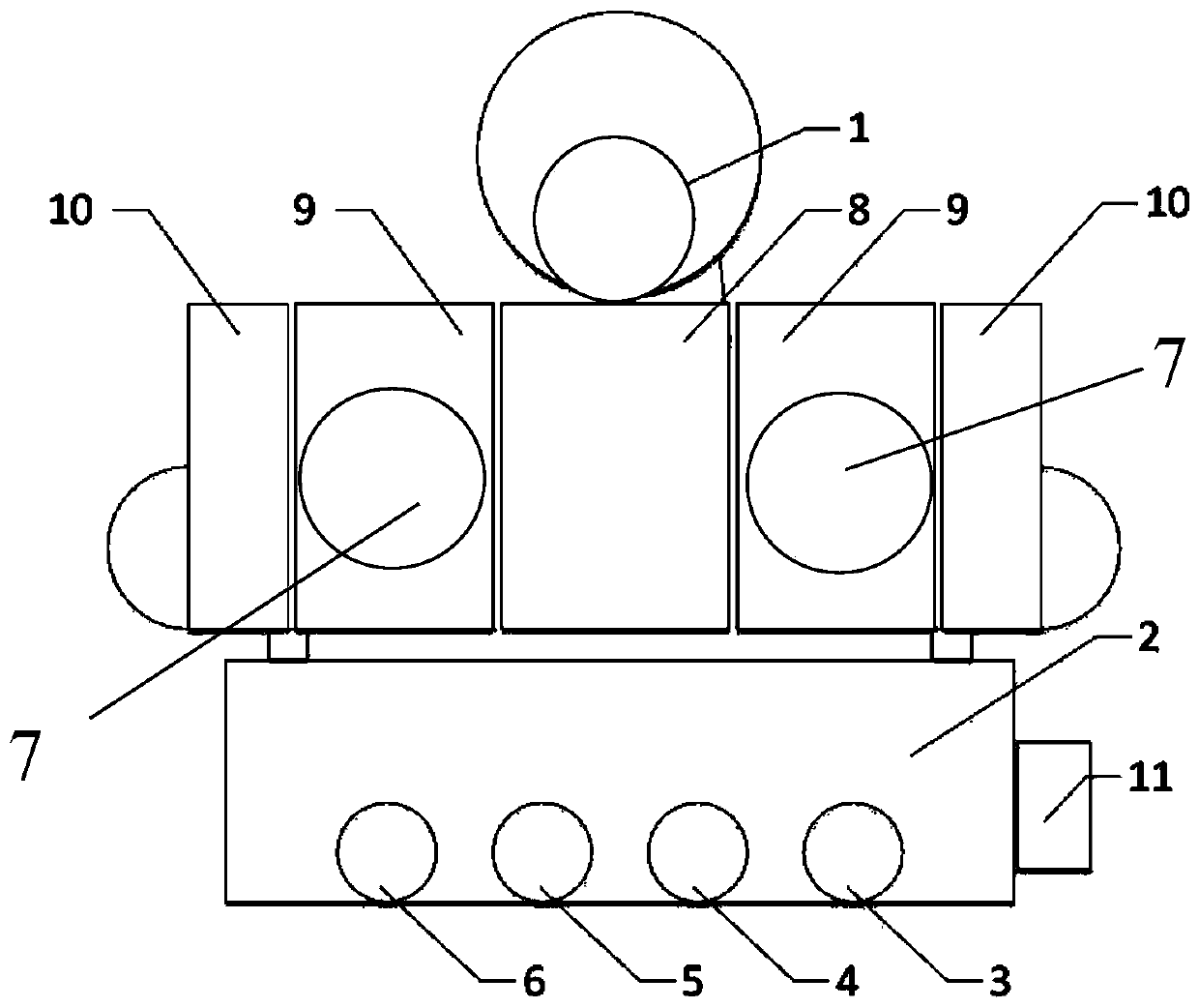 Pressurizing and inter-cooling integration device used for V type engine