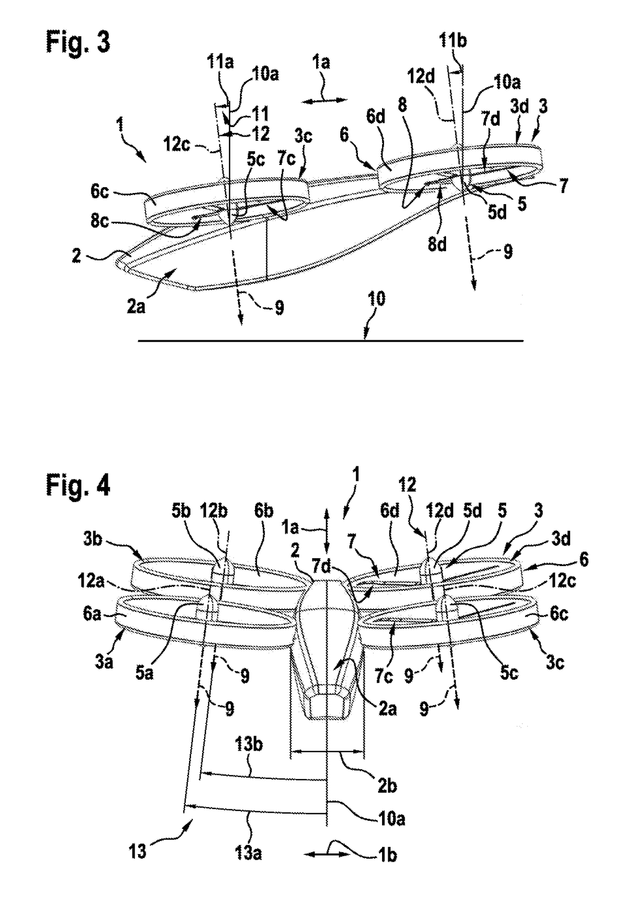 Thrust producing unit with at least two rotor assemblies and a shrouding