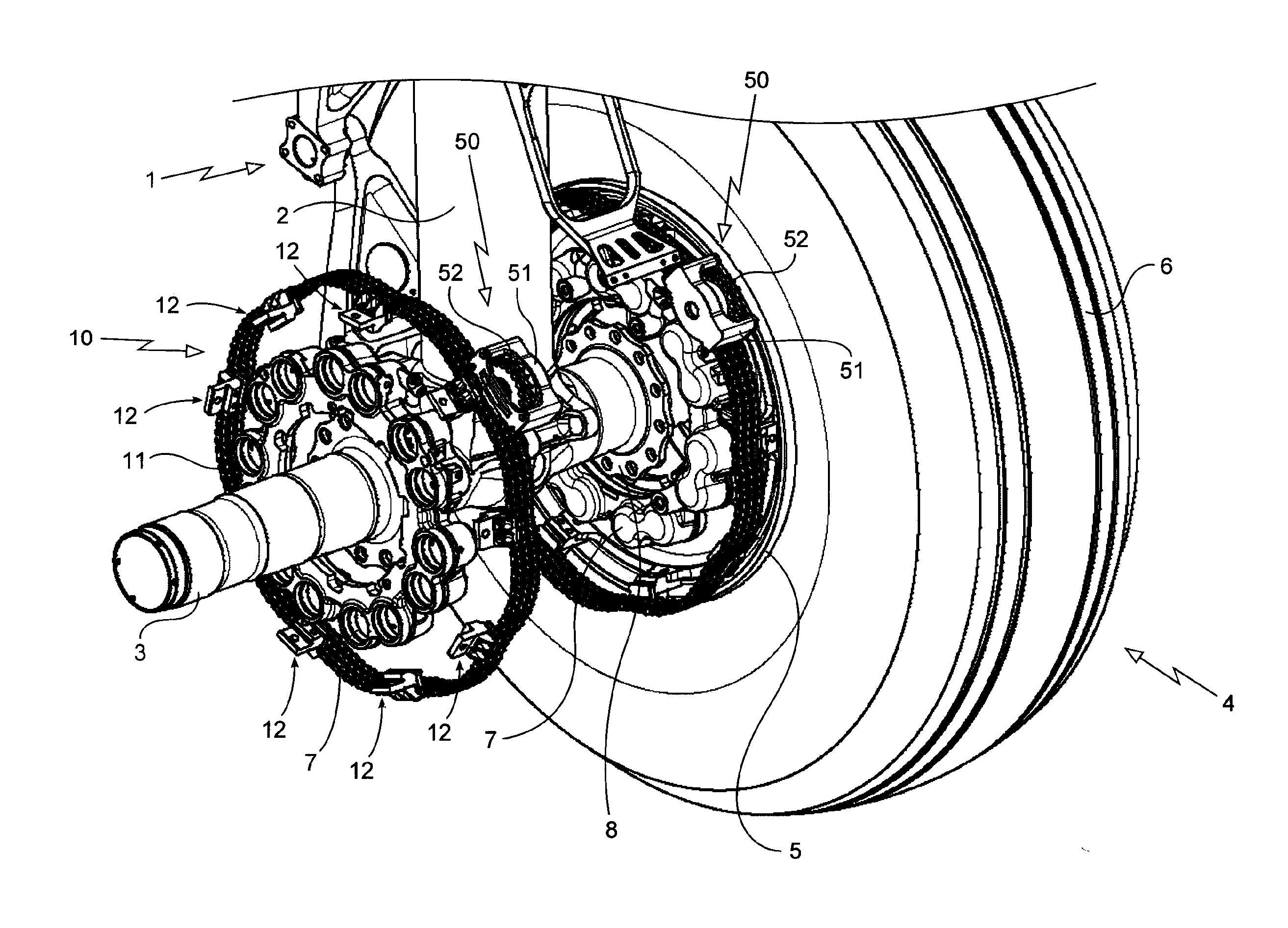 Aircraft wheel with rotational drive attached to clevises projecting from wheel rim