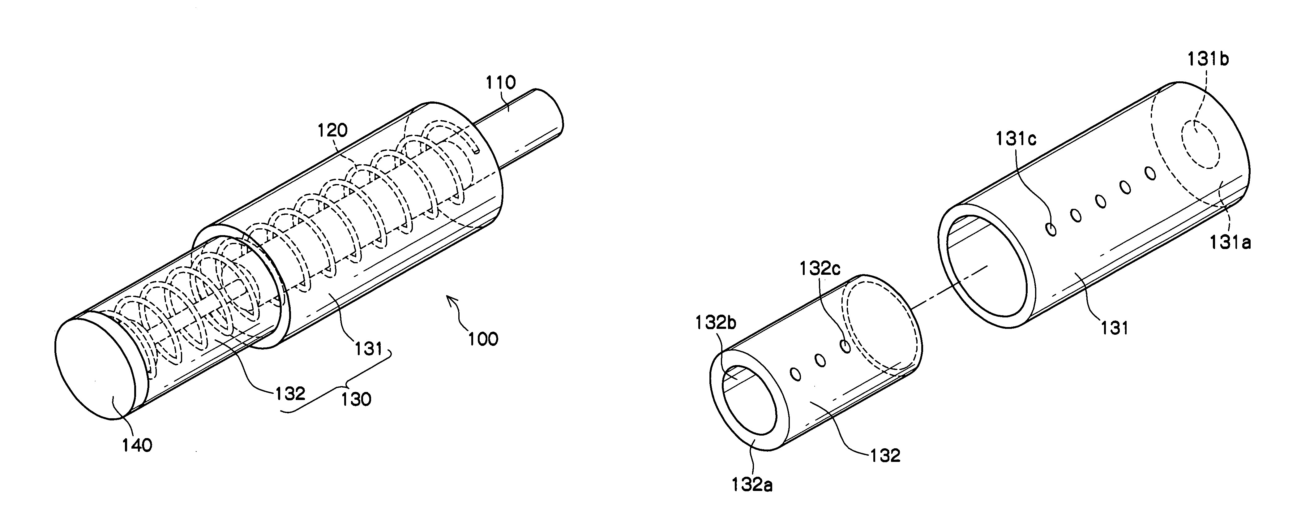 Shock absorbing device and chair