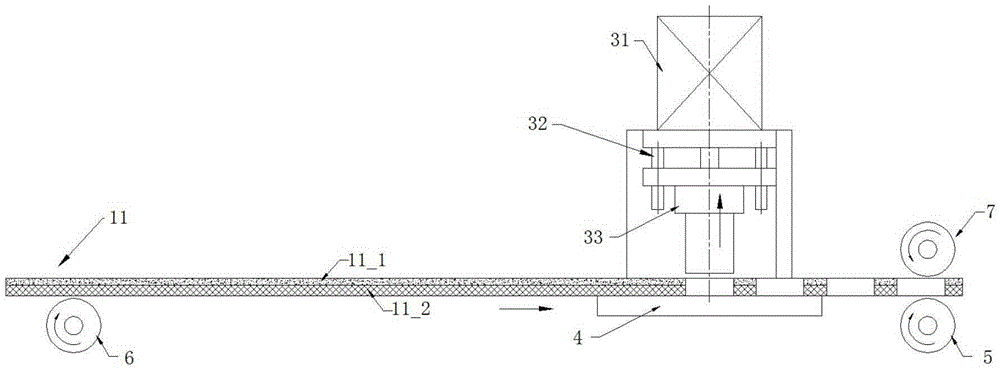 Belt metal layer film punching device and method thereof