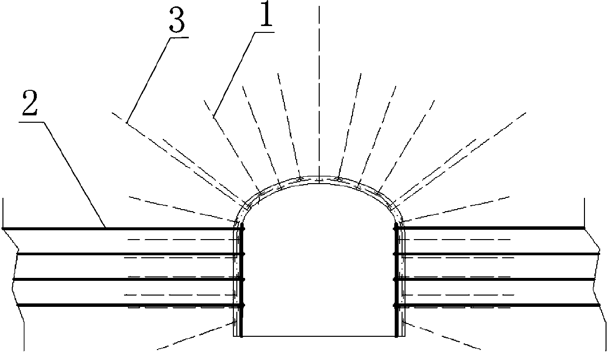 Plywood support structure for adjacent ore removal tunnels and construction process thereof