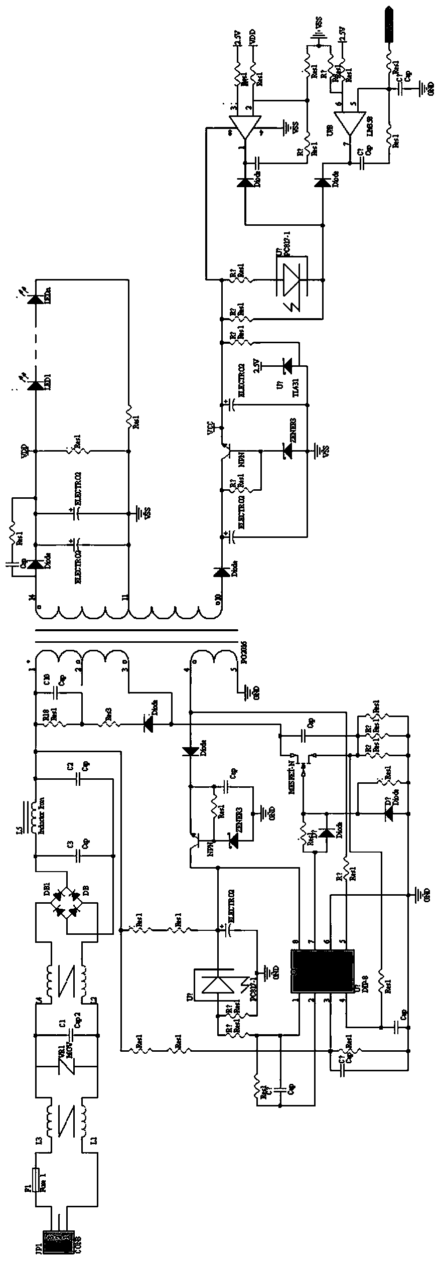 A smart lamp structure and its connection circuit based on the Internet of Things