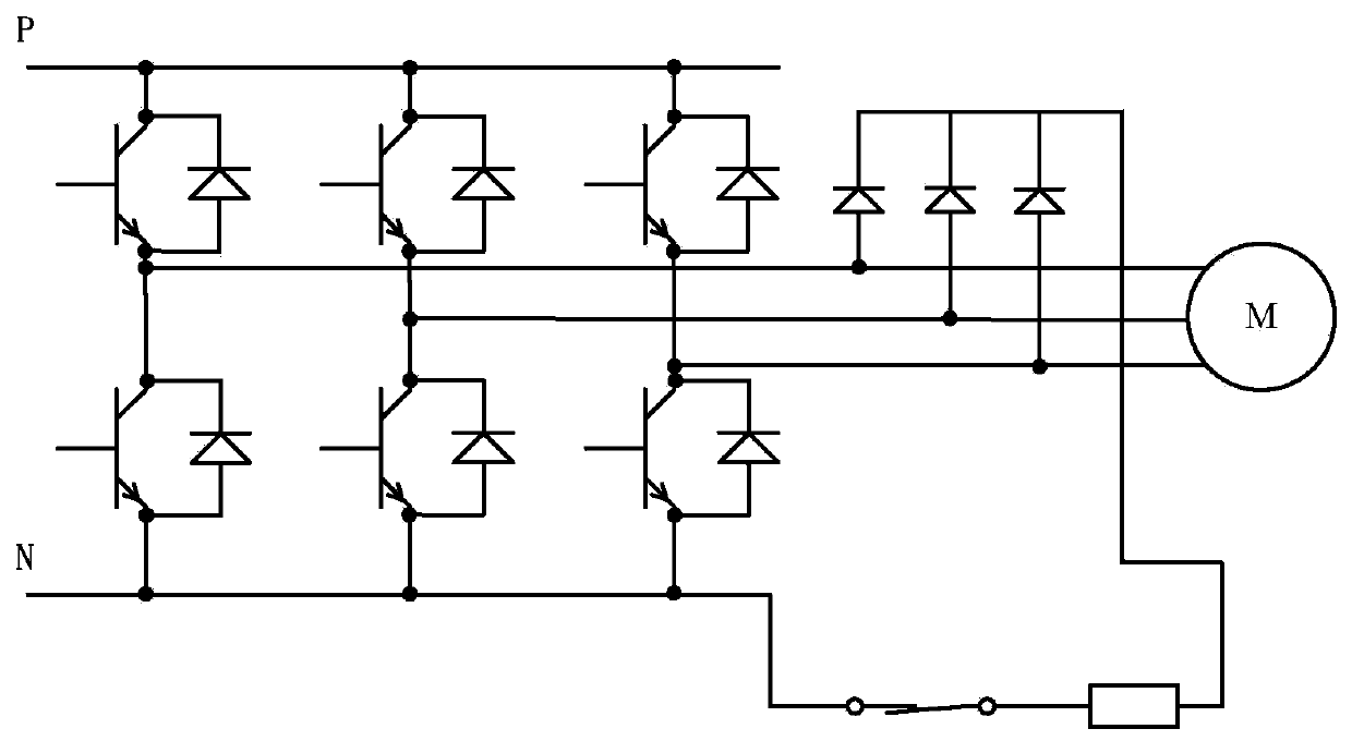 Motor dynamic braking circuit and motor dynamic braking method