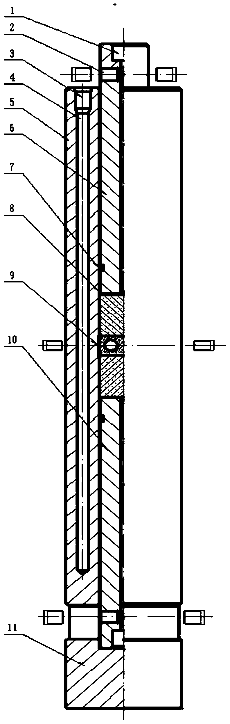 Multiphase medium fracturing device for fluid testing and testing system