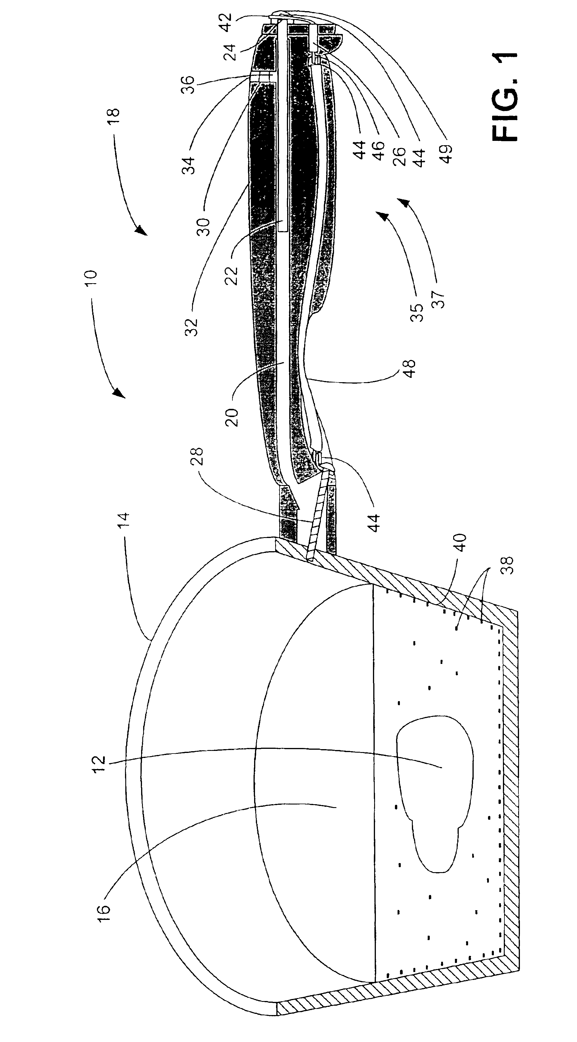 Electron source for food treating apparatus and method