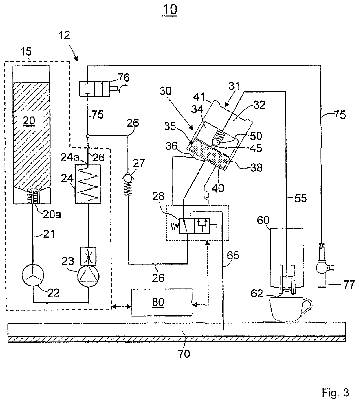 Method for producing a coffee beverage in a coffee machine