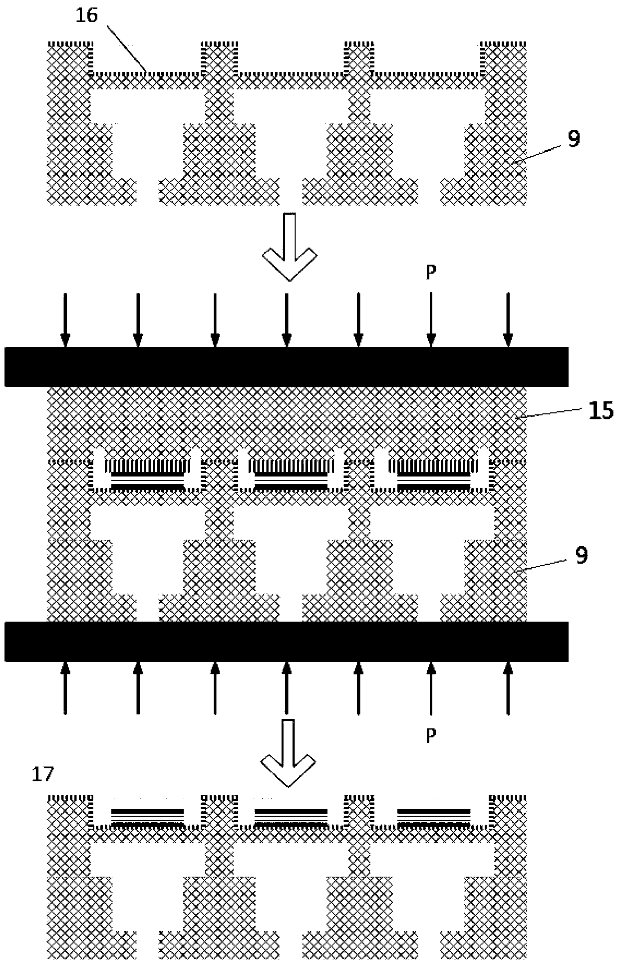 Transfer printing and manufacturing method of beam film type piezoelectric array printing head