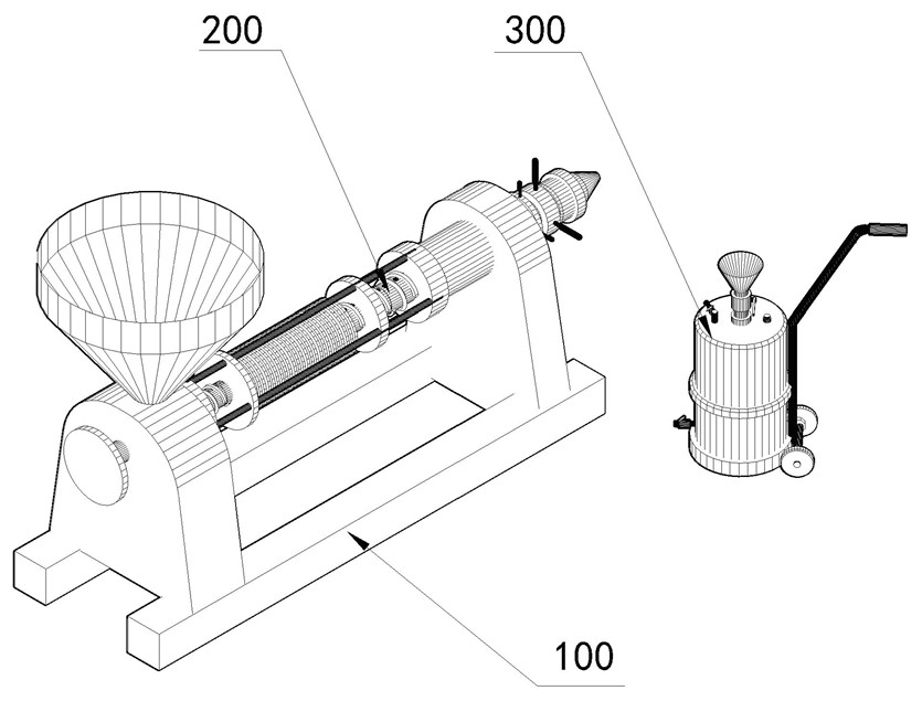 Spiral oil press barrel inner wall cleaning device and using method