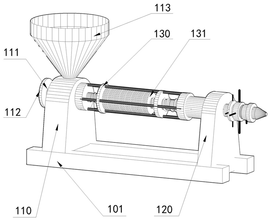 Spiral oil press barrel inner wall cleaning device and using method