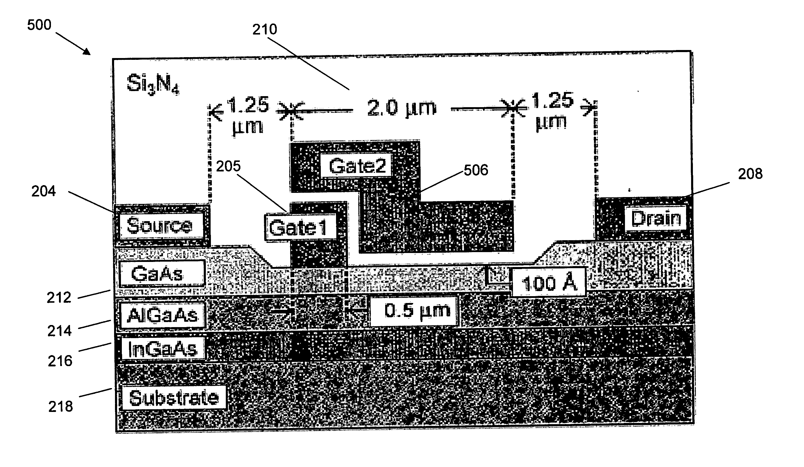 Field effect transistor with independently biased gates