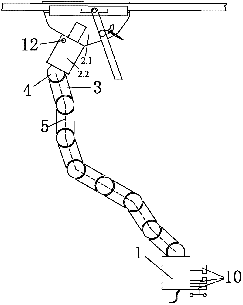 All-dimensional automatic traction and support device of dragline type endoscopic surgical instrument