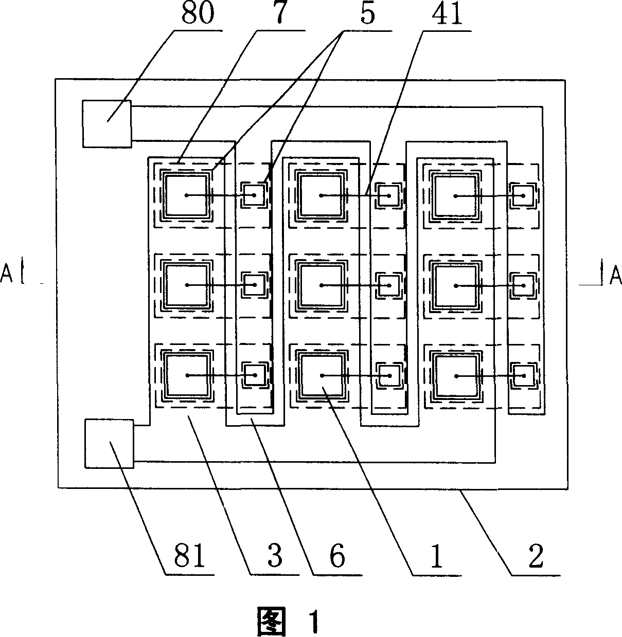 Silicon lining bottom plane LED integrated chip and producing method