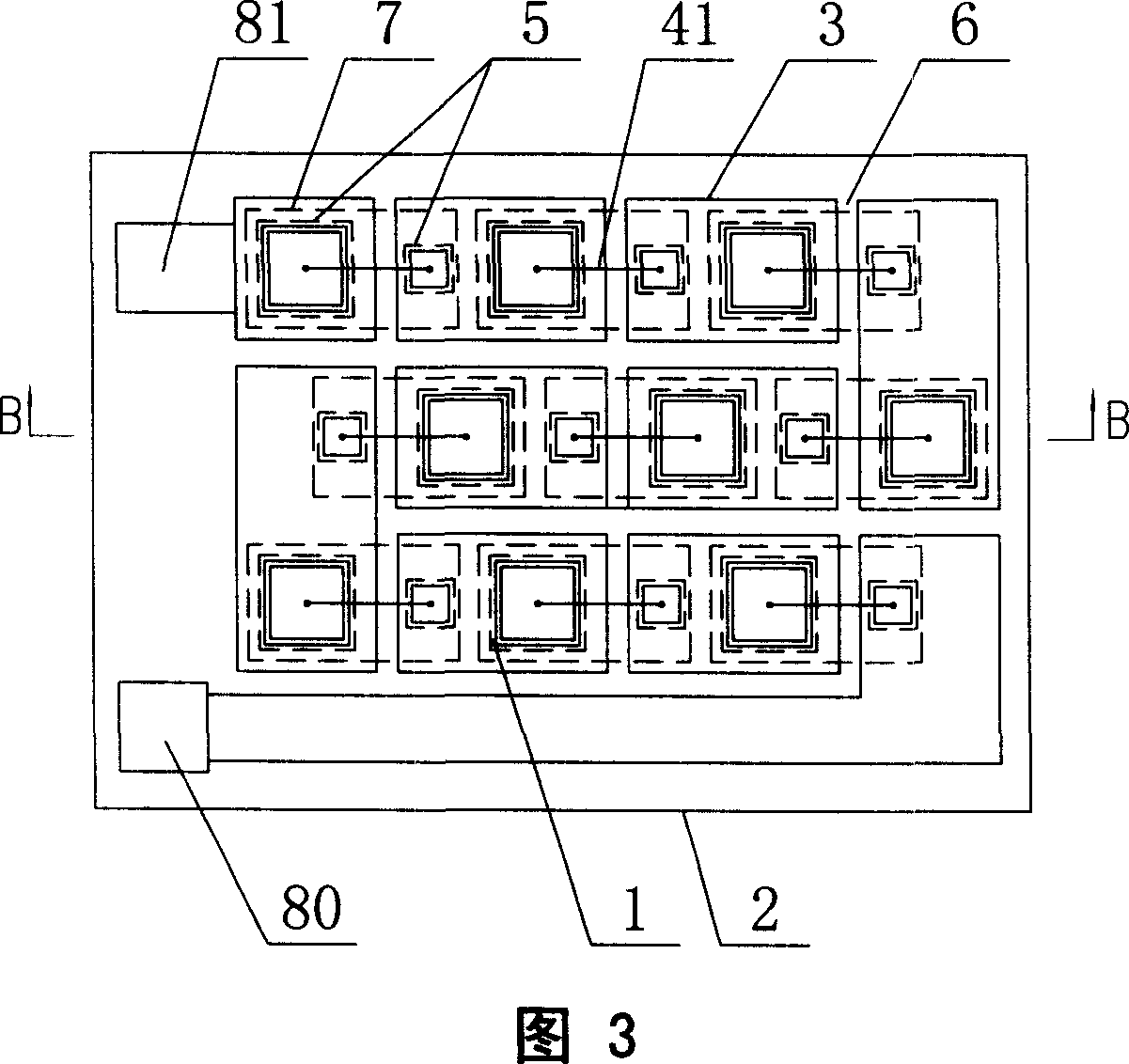 Silicon lining bottom plane LED integrated chip and producing method