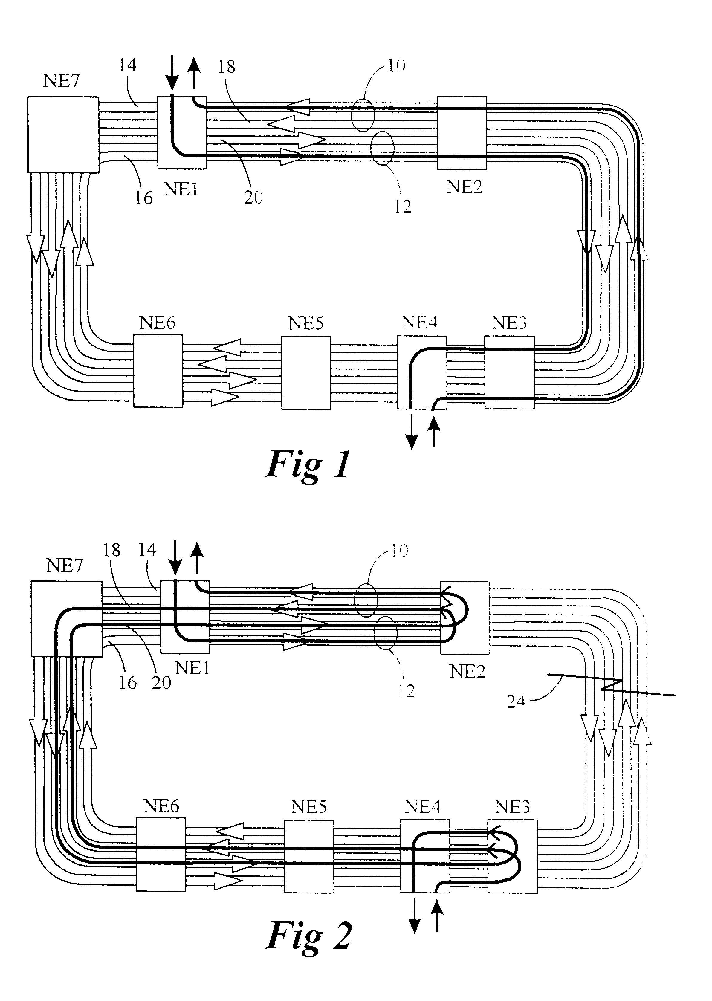 Optical ring protection having matched nodes and alternate secondary path