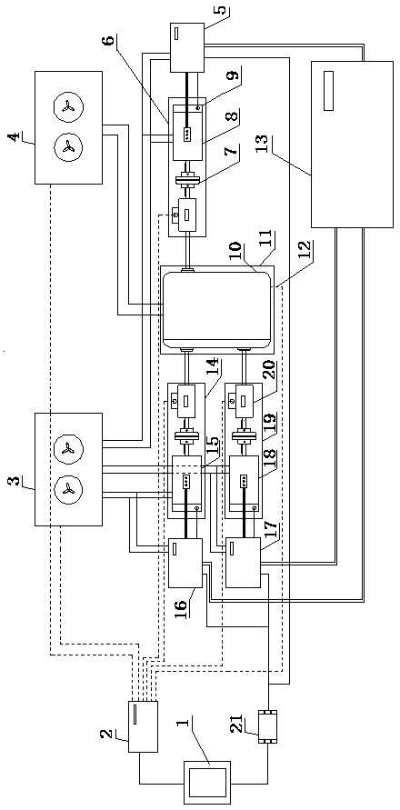 Online detection bench for gearbox and detection method
