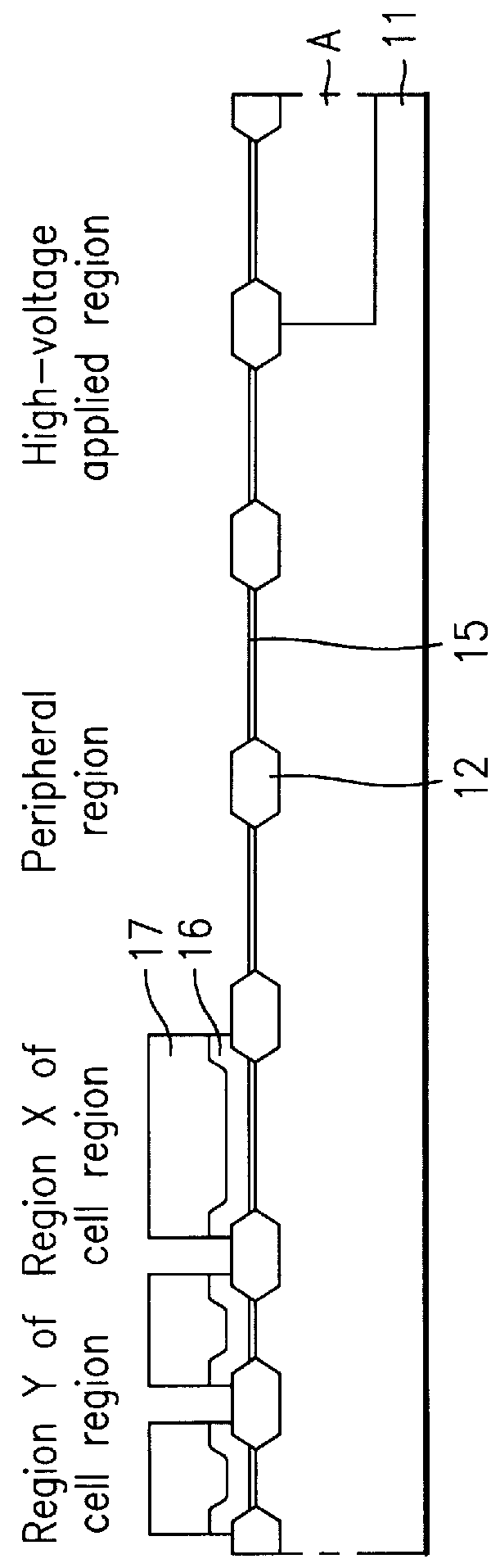 Method of manufacturing semiconductor device comprising high voltage regions and floating gates