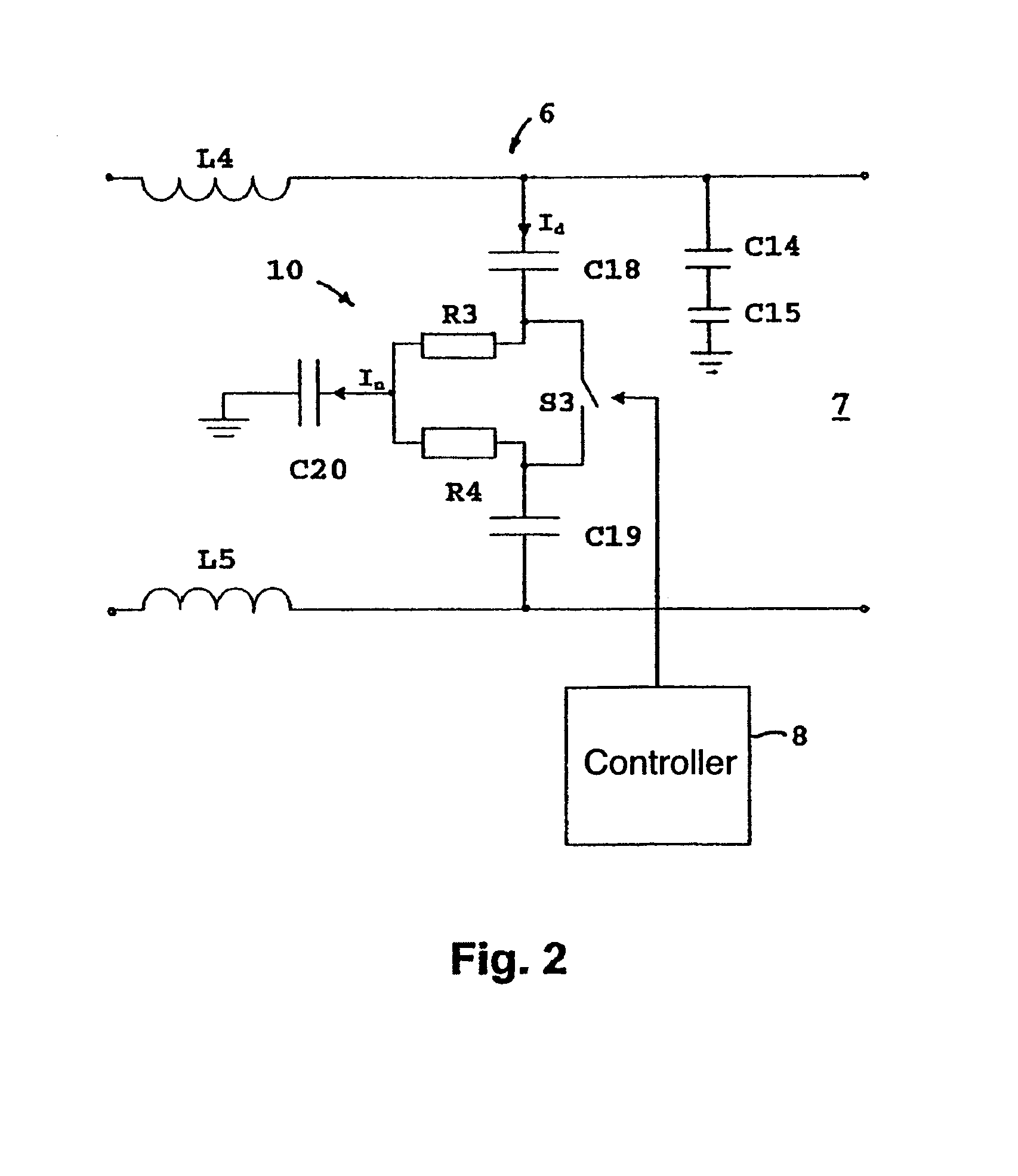 Motor controller incorporating an electronic circuit for protection against inrush currents