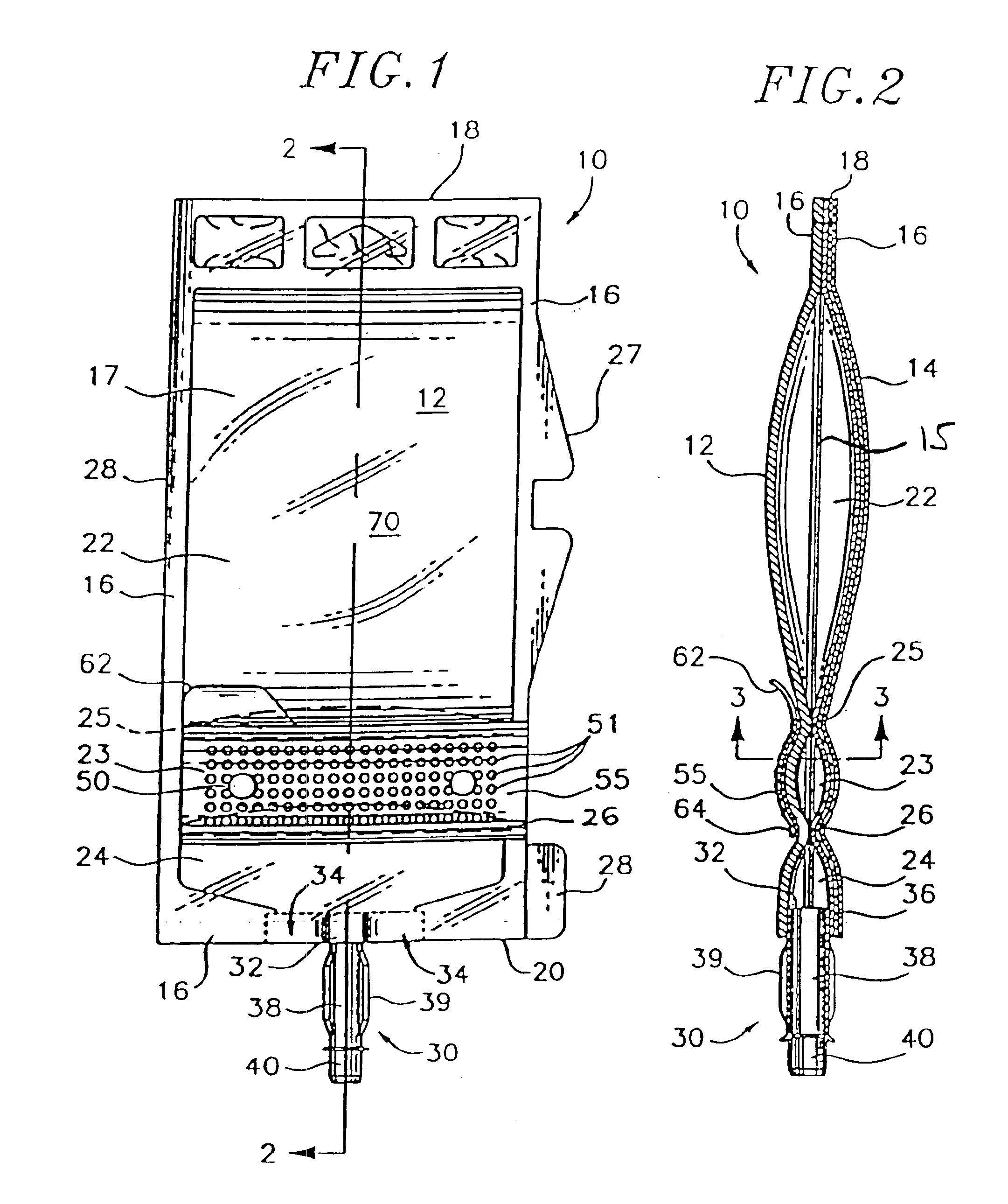 Flexible multi-compartment container with peelable seals and method for making same