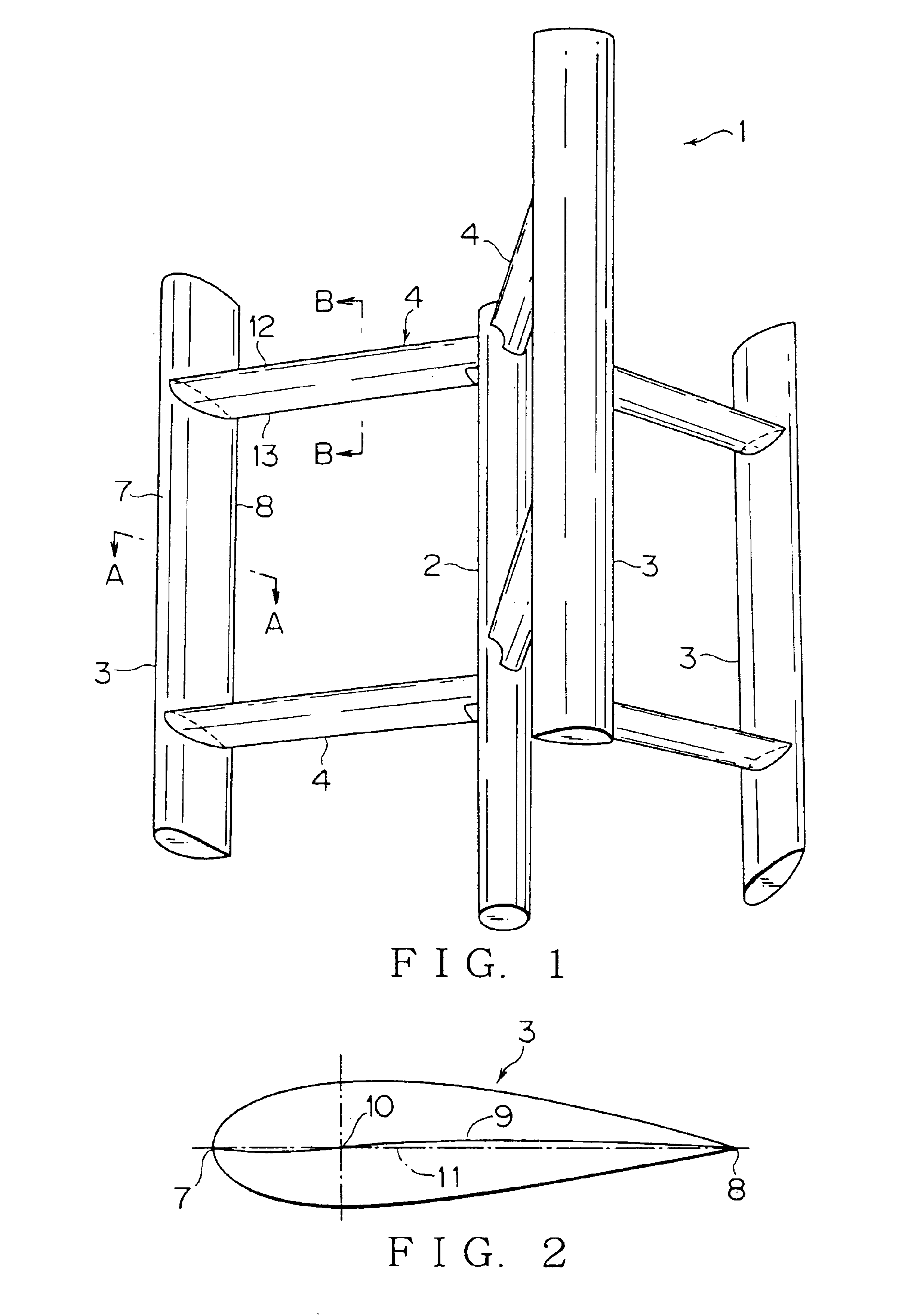 Straight wing type wind and water turbine