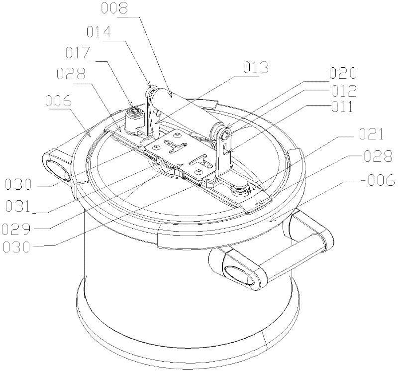 Rotating operation type pressure cooker with single handle