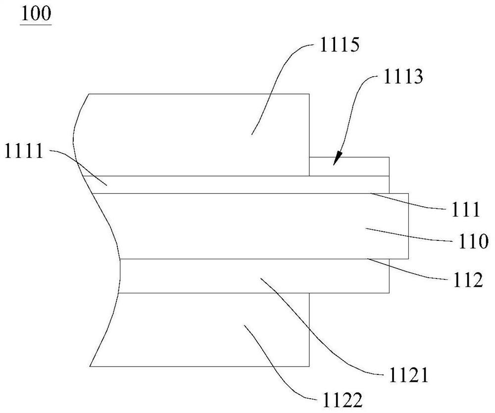 Thin film sensing structure, temperature sensor and electronic equipment