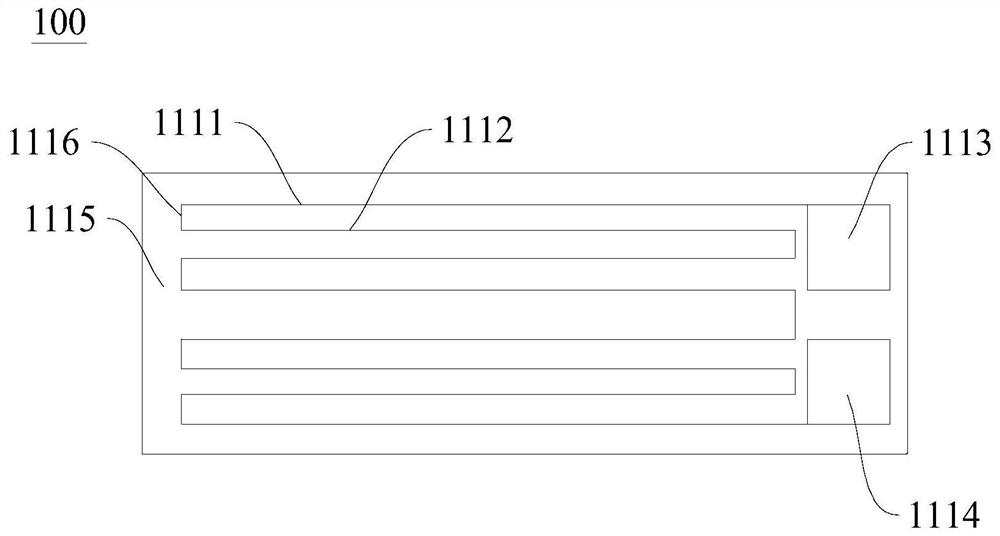 Thin film sensing structure, temperature sensor and electronic equipment