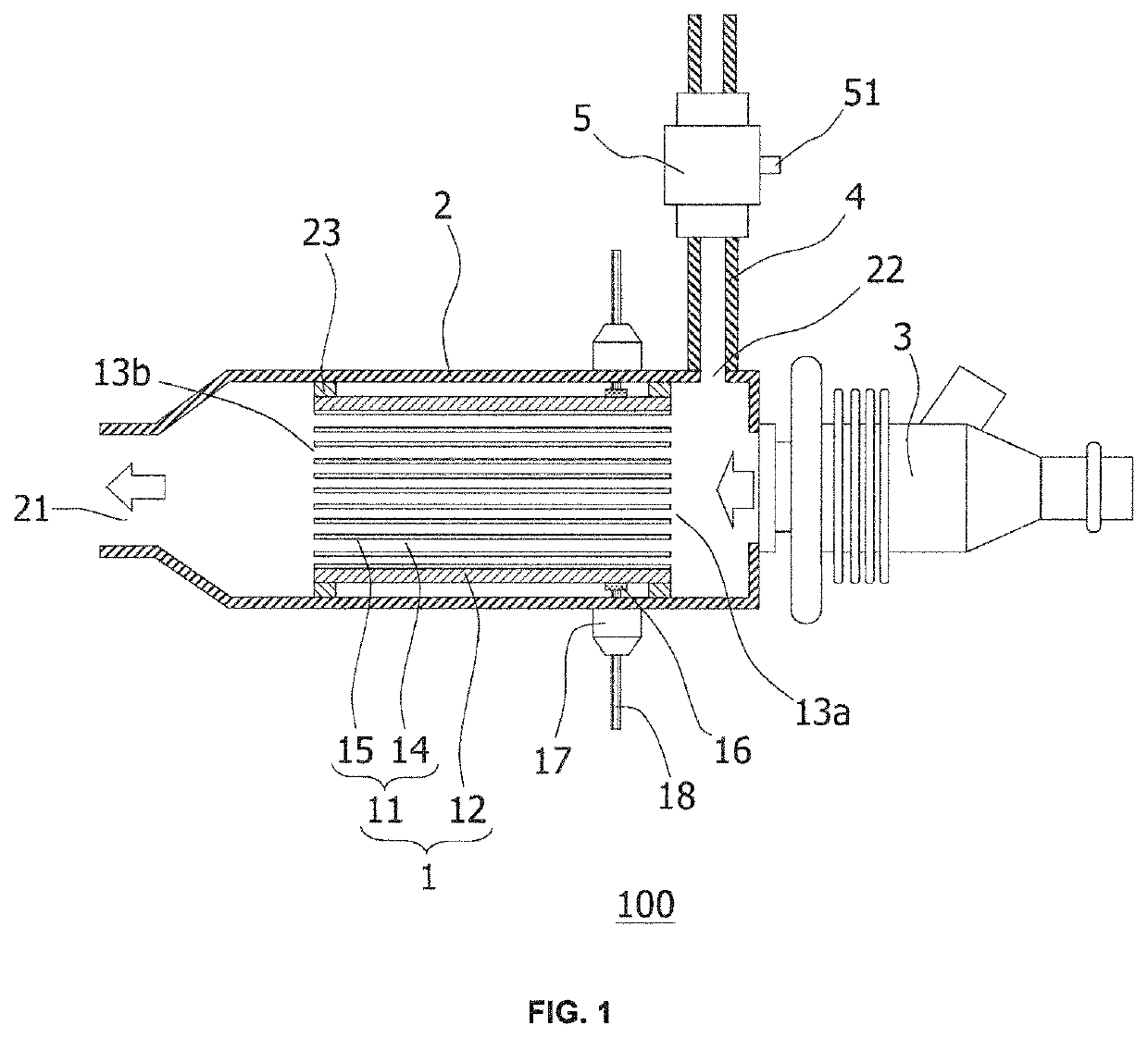 Reductant injecting device, exhaust gas processing device and exhaust gas processing method