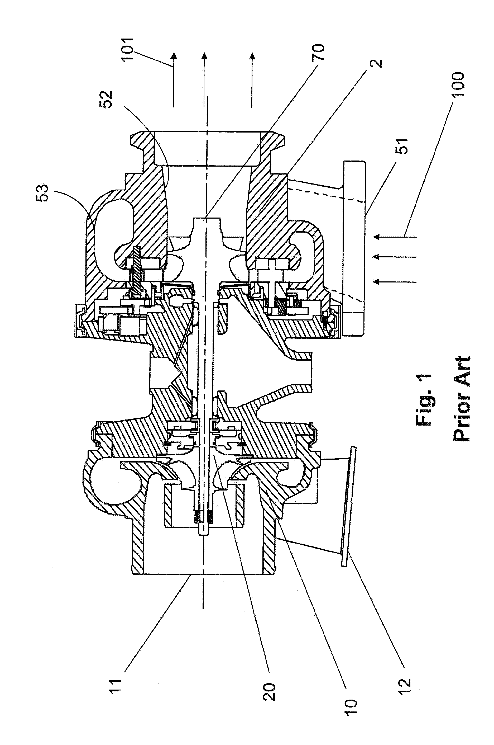 Simplified variable geometry turbocharger with vane rings