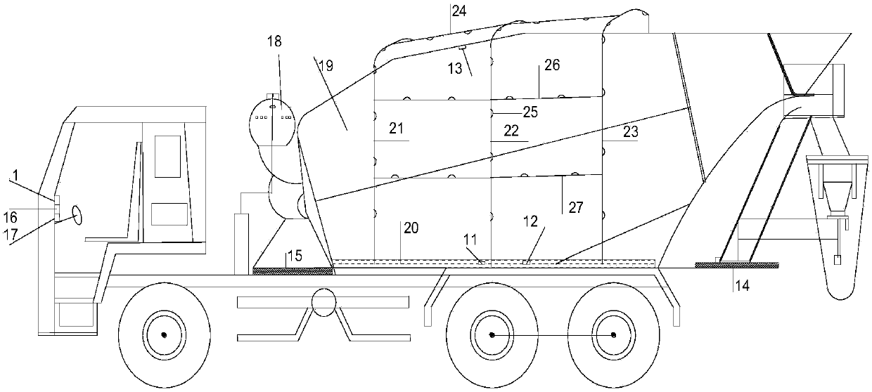 Commercial concrete carrier vehicle loading state monitoring system and temperature lowering operation method thereof