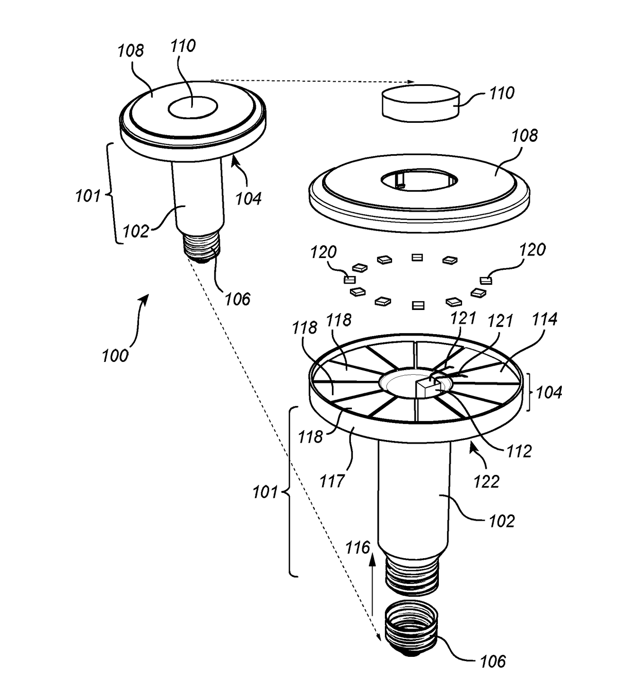 Lighting device with an improved housing