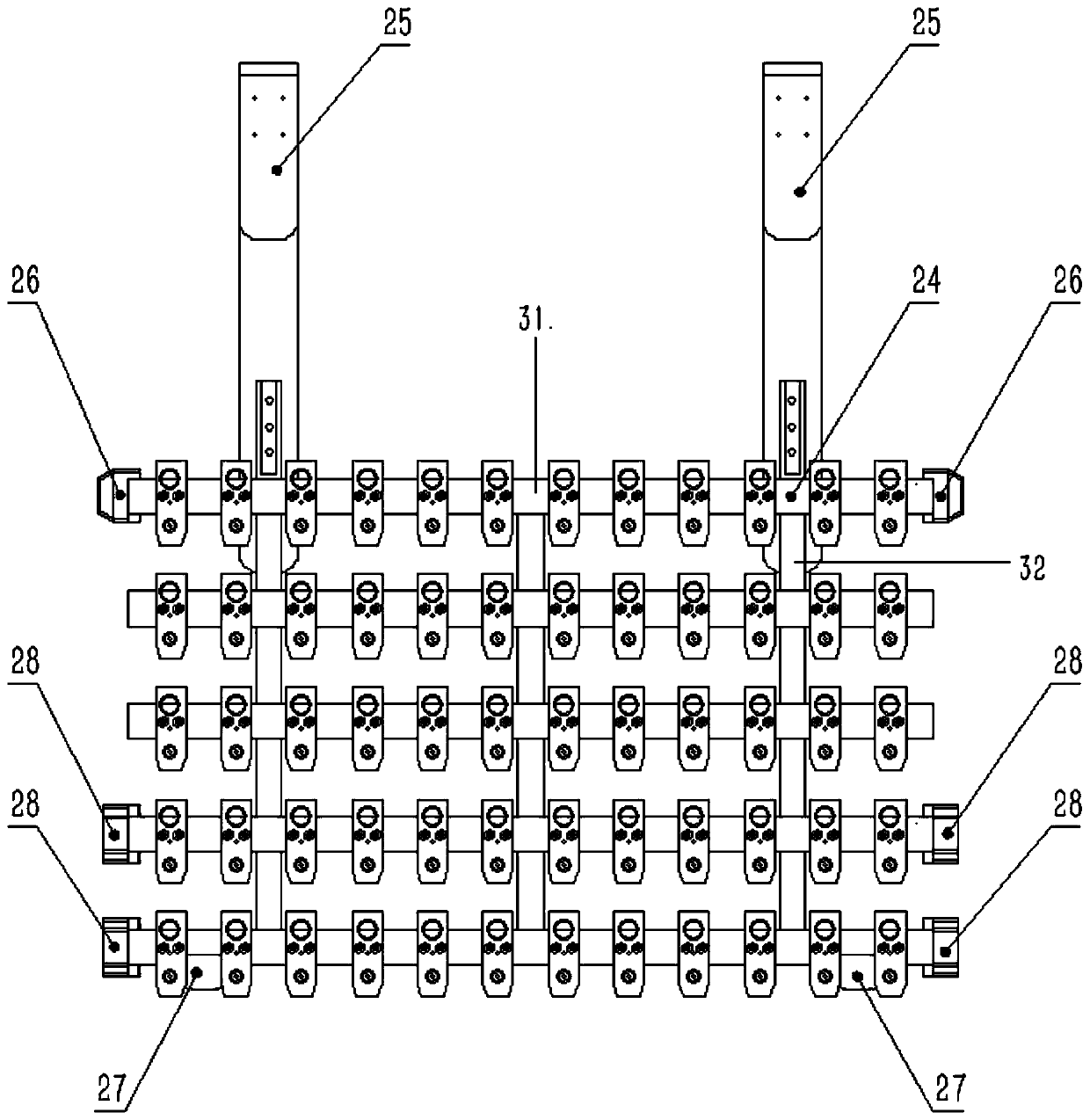 High-precision hanger for expansion valve oxidation line and locating mechanism thereof