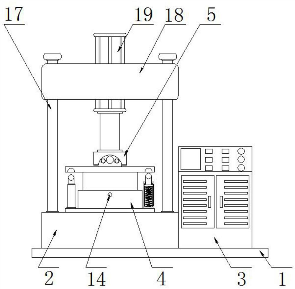 A micro-opening device for unilateral tearing of a glass fiber reinforced plastic forming hydraulic press