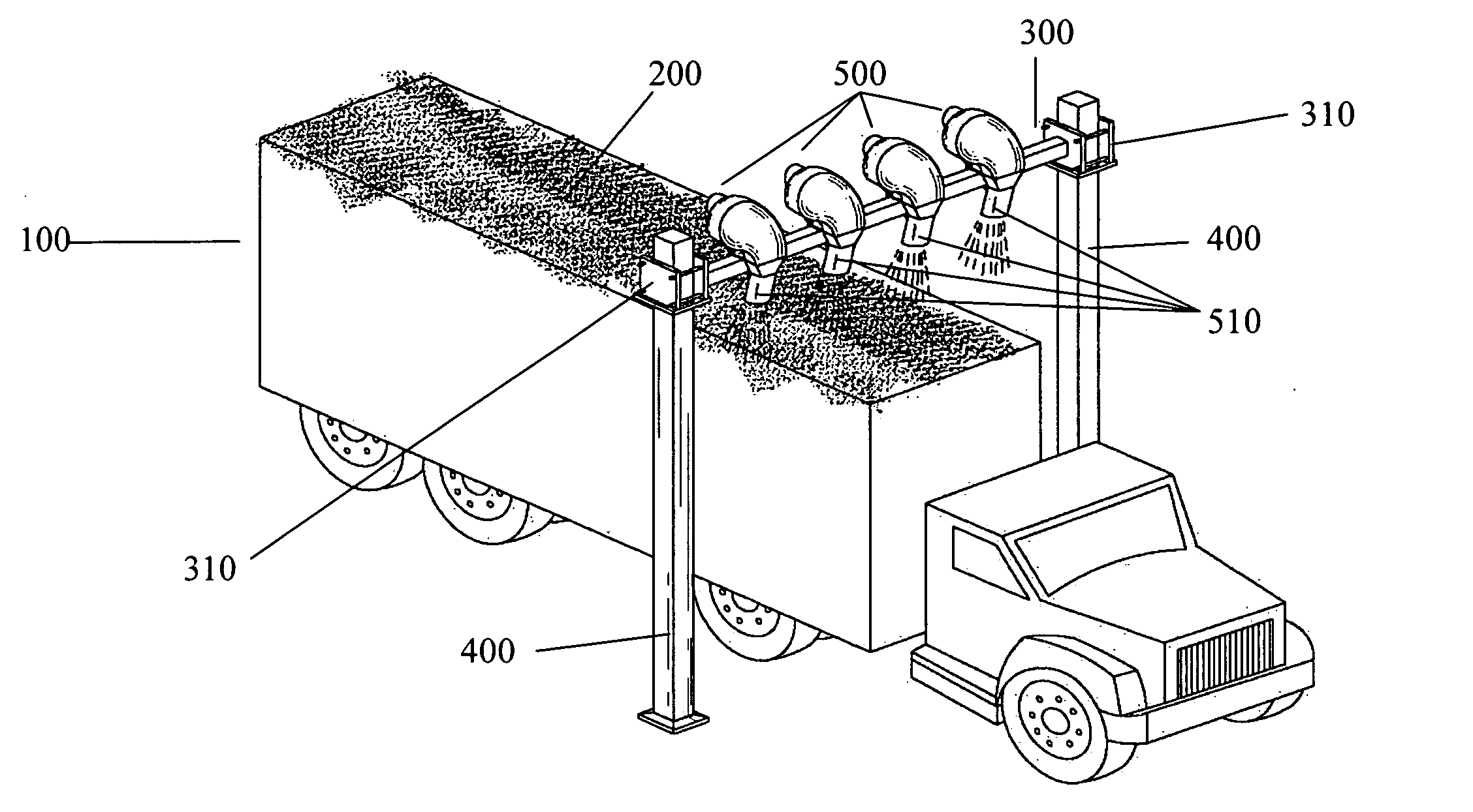Device to remove snow from large vehicles