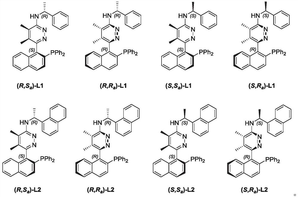 Phosphine nitrogen ligands with various chiral centers as well as synthesis method and application thereof