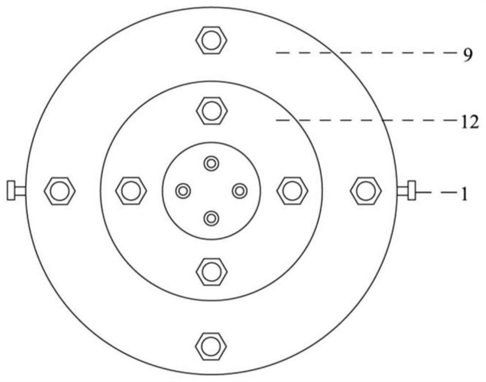 Concrete-high-compacted bentonite composite system performance simulation test method and device