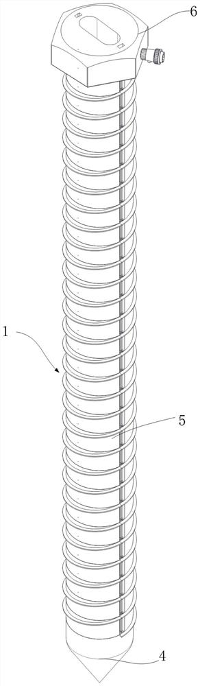 Spiral electrode resistivity probe rod and monitoring method thereof