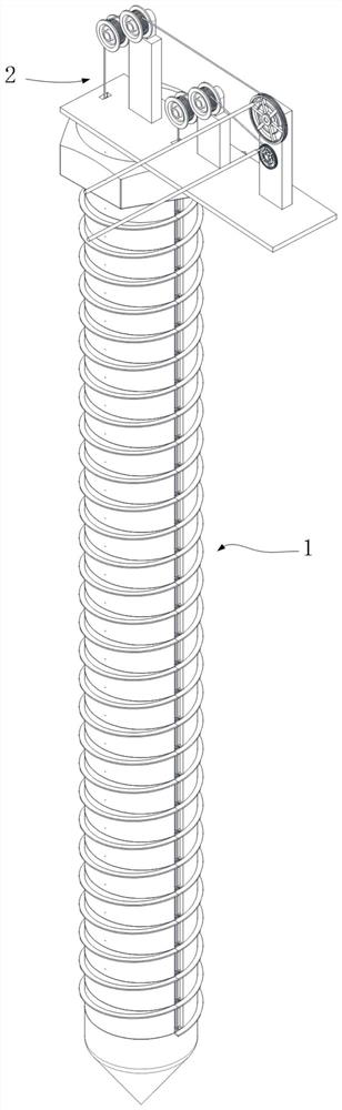 Spiral electrode resistivity probe rod and monitoring method thereof