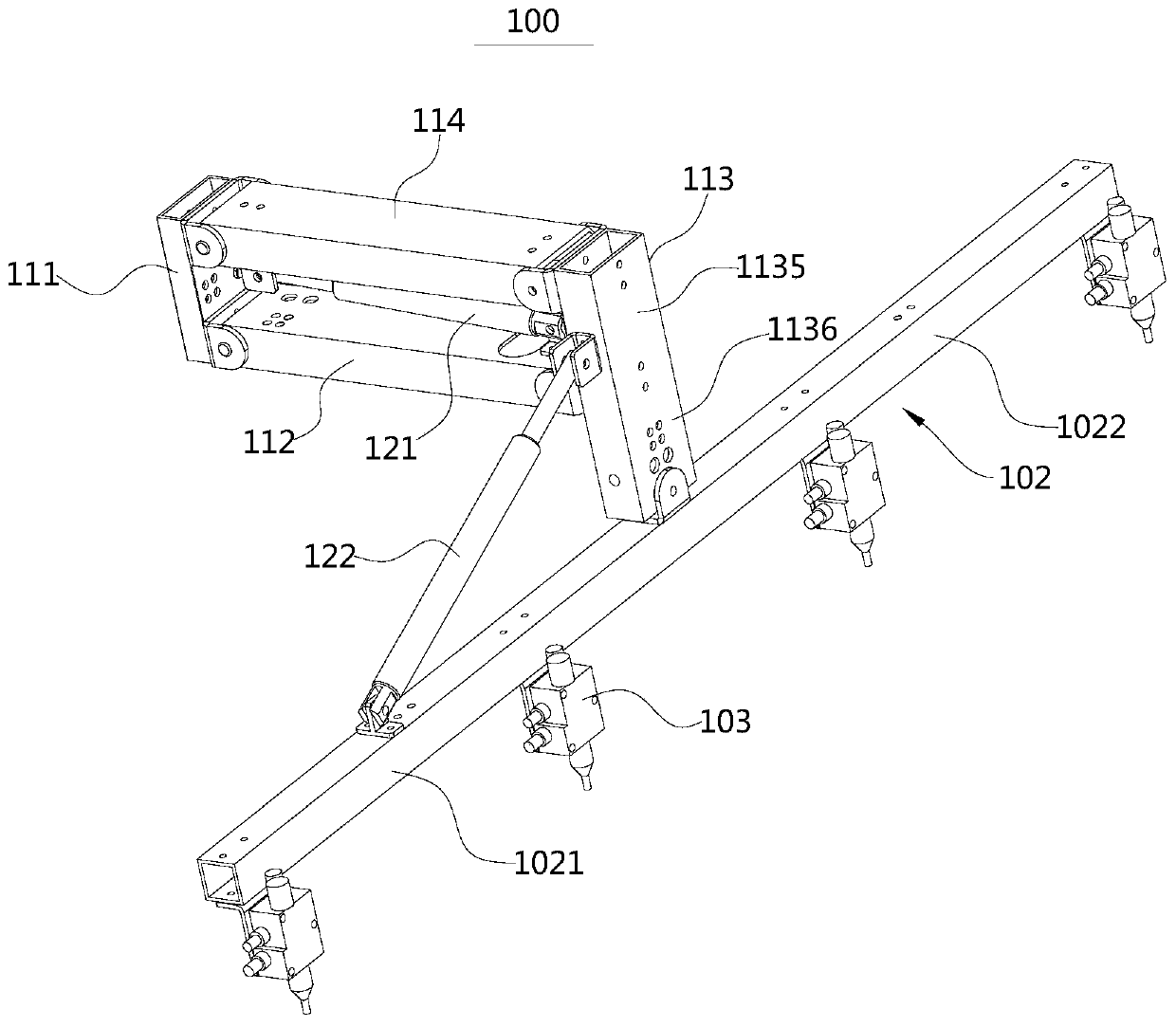 Liquid spraying device wiring structure, liquid spraying system and unmanned equipment